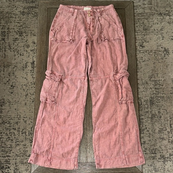 Pilcro Beach Cargo Pants Dried Coral - Picture 1 of 14